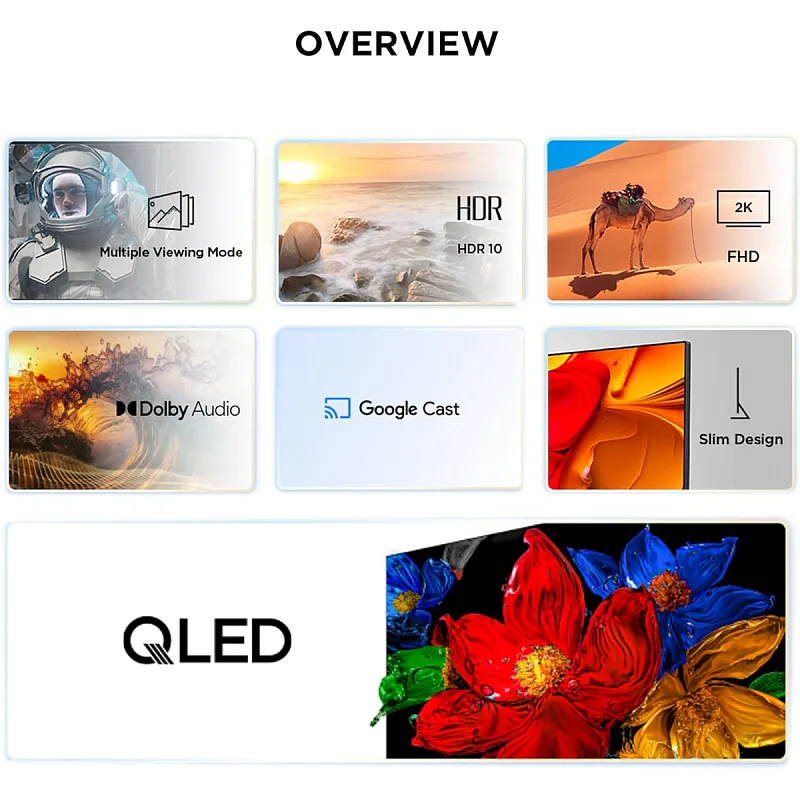 TCL 43S5K Television 43 Inch Smart TV QLED HDR 10 Google TV, Dolby Audio, Game Mode, Multiple Eye Care with Slim Design (2025 Model)