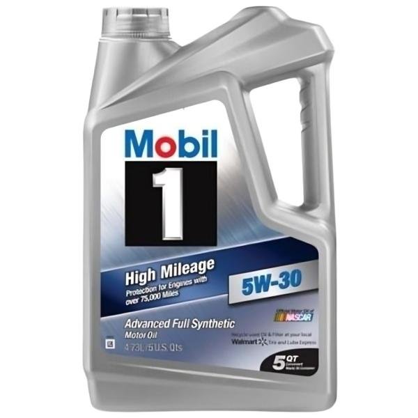 Mobil 1 5W-30 High Mileage Full Synthetic Motor Oil, 5 Qt.