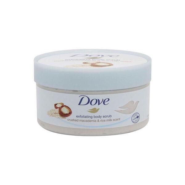 Dove Exfoliating Body Scrub – Crushed Macadamia And Rice Milk Scent – 225ml