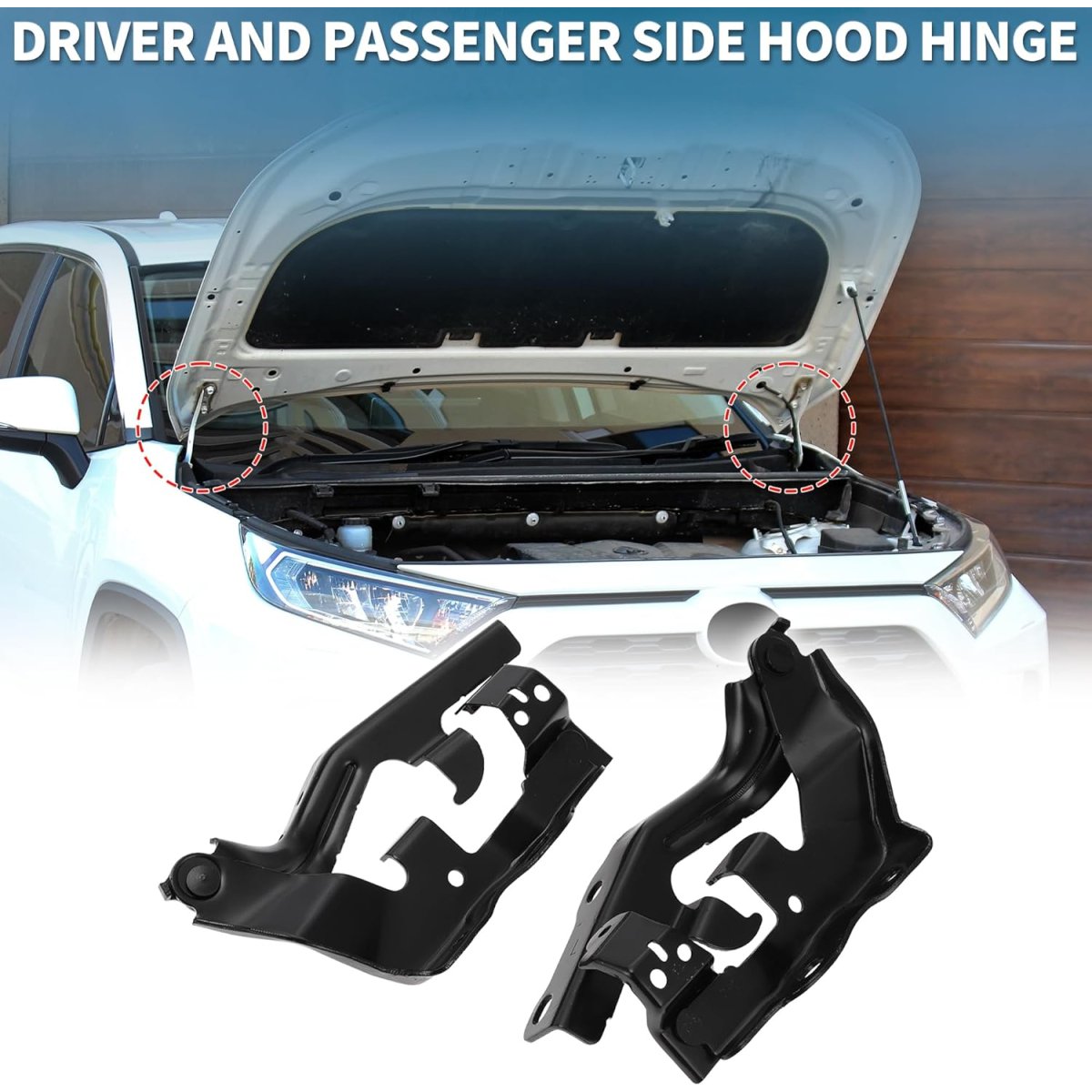 No.5341006190/5342006160 Front Driver and Passenger Side Front Bonnet Bracket Black 1 Pair