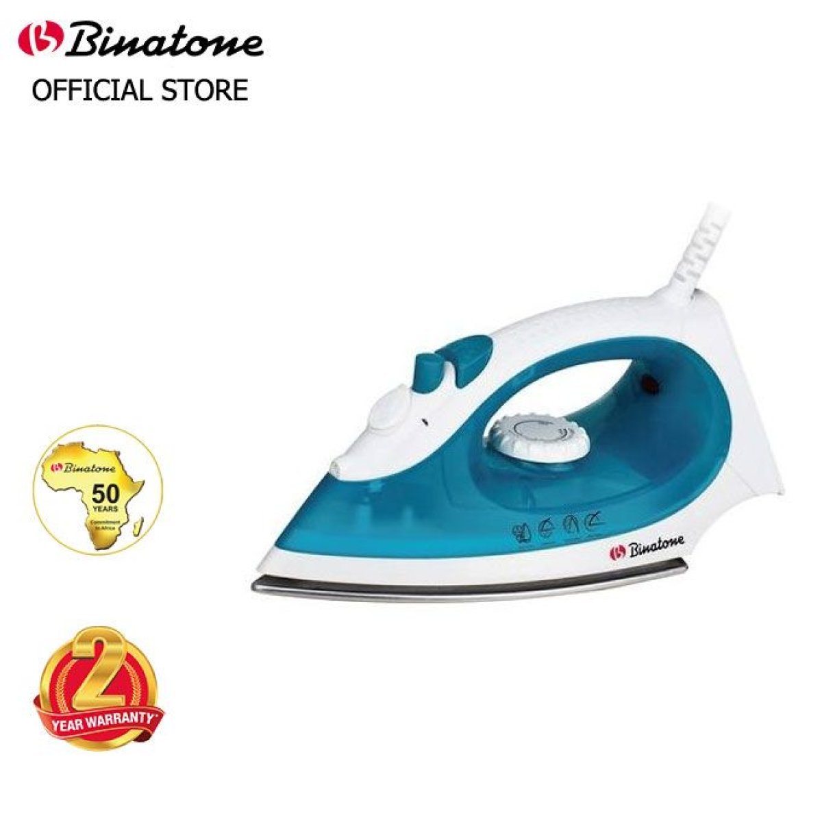 Binatone Binatone Smoother Gliding Steam Iron (SI-1605) - Blue + 2 Years Warranty.